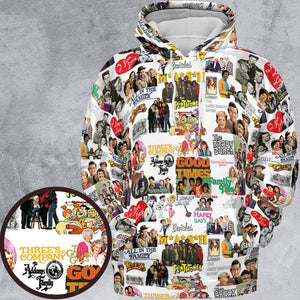 Stuck in the 80s Famous Sitcom All-over Print Hoodie