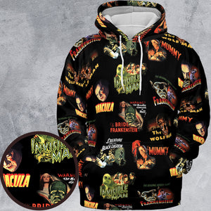 Teaming Monsters All Up Universal Monsters All-over Print Hoodie
