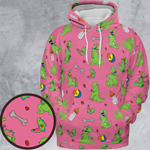 Rugrats Reptar Pattern All-over Print Hoodie