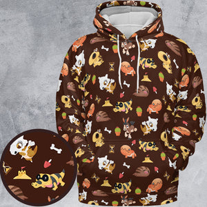 Ground Type Pokemon Pattern All-over Print Hoodie