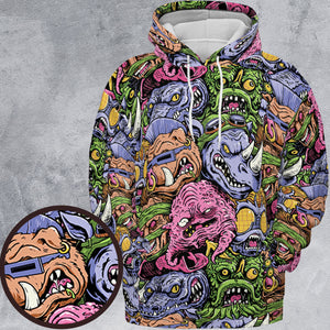 Nostalgic Villains Teenage Mutant Ninja Turtles All-over Print Hoodie