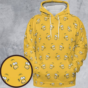 Homer Simpson Pattern All-over Print Hoodie