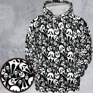 Ghostface Horror Movie Pattern Halloween All-over Print Hoodie
