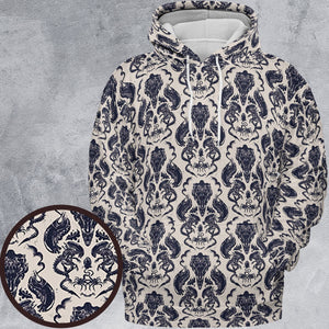 Alien Xenomorph Pattern All-over Print Hoodie