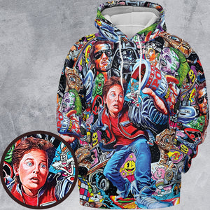 Back To The 80s Pop Culture 80s Movies Characters All-over Print Hoodie