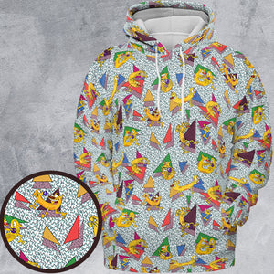 Catdog 90s Cartoon Pattern All-over Print Hoodie