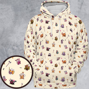 Cats In DnD Pattern All-over Print Hoodie