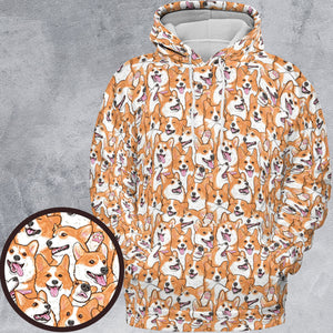 That's a lot of Corgi All-over Print Hoodie