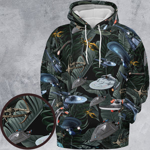 Star Trek Spaceship Pattern All-over Print Hoodie