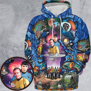 The Beginning Star Trek Pattern All-over Print Hoodie