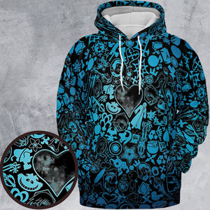 Blue Key Heart Kingdom Hearts All-over Print Hoodie
