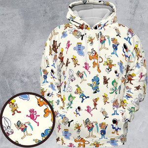 80s 90s Commercial Mascot Cereal All-over Print Hoodie