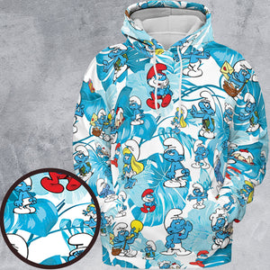 The Smurfs Pattern All-over Print Hoodie
