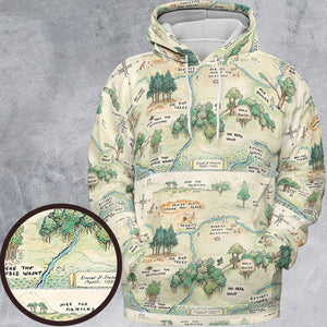 Hundred Acre Wood Map All-over Print Hoodie