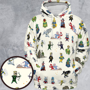 Chillin' and Battle Marvel vs DCU All-over Print Hoodie
