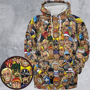 Classic Wrestlers All-over Print Hoodie