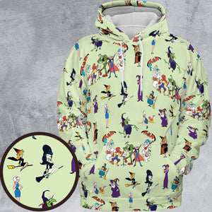 70s Witches Cartoon Characters All-over Print Hoodie