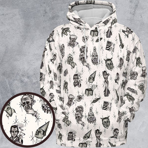 The Twilight Zone Characters Pattern All-over Print Hoodie