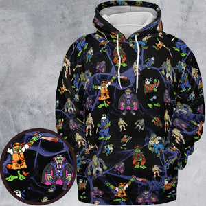 TMNT Universal Monsters And Sewer Slasher Toys All-over Print Hoodie