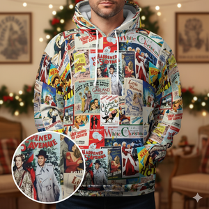 Hollywood Classic Christmas Movie Collage All-over Print Hoodie
