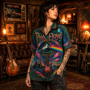 Pink Floyd Hawaiian Shirt, Atom Heart Mother Button Up, Prog Rock Collector Gift