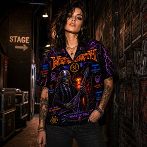 Megadeth Hawaiian Shirt, Rust in Peace Thrash Button Up, Peace Sells Metal Fan Gift