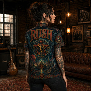 Rush Hawaiian Shirt, YYZ Progressive Button Up, Instrumental Rock Fan Gift