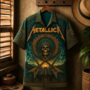 Metallica Hawaiian Shirt, Kill Em All Thrash Button Up, Seek and Destroy Fan Gift