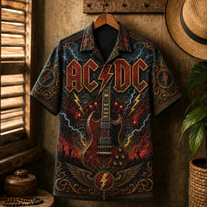 AC/DC Hawaiian Shirt, High Voltage Rock Button Up, TNT Music Fan Gift, Collector Gift