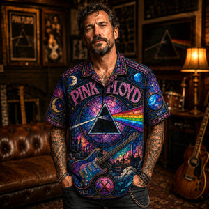 Pink Floyd Hawaiian Shirt, Meddle Era Prog Button Up, Echoes Rock Fan Gift