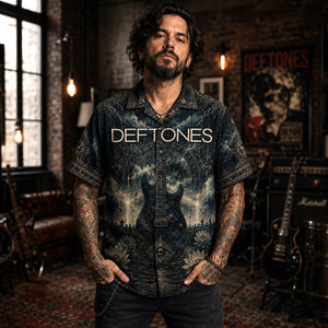 Deftones Hawaiian Shirt, Digital Bath Alt Rock Button Up, White Pony Music Fan Gift