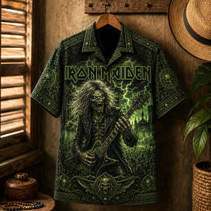 Iron Maiden Hawaiian Shirt, Seventh Son Era Button Up, Moonchild Metal Fan Gift