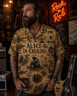Alice in Chains The Dirt Is Buried Deep Hawaiian Shirt, Dirt Grunge Metal Button Up, Man in the Box Music Fan Gift