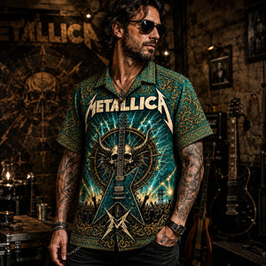 Metallica Hawaiian Shirt, Creeping Death Metal Button Up, Ride the Lightning Fan Gift