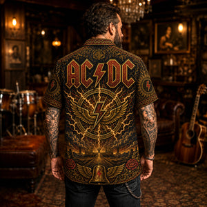 AC/DC Hawaiian Shirt, Powerage Era Button Up, Classic Rock Collector Gift