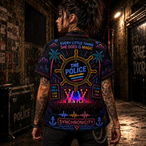 The Police Hawaiian Shirt, Every Breath You Take Button Up, Synchronicity New Wave Fan Gift