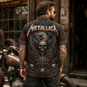 Metallica Hawaiian Shirt, Seek and Destroy Button Up, Early Thrash Fan Gift