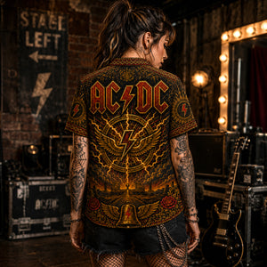 AC/DC Hawaiian Shirt, Powerage Era Button Up, Classic Rock Collector Gift