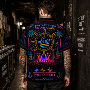 The Police Hawaiian Shirt, Every Breath You Take Button Up, Synchronicity New Wave Fan Gift