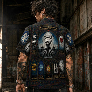 Radiohead Retro Kid A Modified Bear Hawaiian Shirt, OK Computer Alternative Rock Button Up, Kid A Music Collector Gift