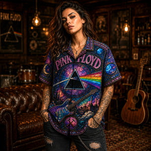 Pink Floyd Hawaiian Shirt, Meddle Era Prog Button Up, Echoes Rock Fan Gift