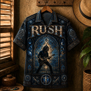 Rush Hawaiian Shirt, Permanent Waves Rock Button Up, Spirit of Radio Fan Gift