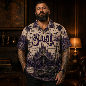 Ghost Heavy Is the Crown Hawaiian Shirt, Classic Album Style Button Up, Vintage Music Fan Gift