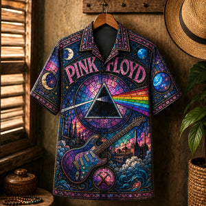 Pink Floyd Hawaiian Shirt, Meddle Era Prog Button Up, Echoes Rock Fan Gift