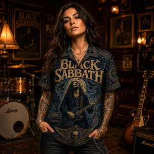 Black Sabbath Hawaiian Shirt, Sabbath Bloody Sabbath Button Up, Doom Rock Collector Gift