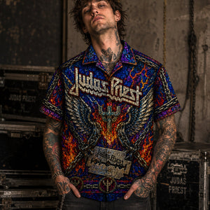 Judas Priest Hawaiian Shirt, Painkiller British Metal Button Up, Breaking the Law Fan Gift