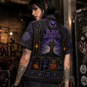 Black Sabbath Hawaiian Shirt, Paranoid Doom Metal Button Up, War Pigs Music Fan Gift