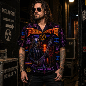 Megadeth Hawaiian Shirt, Rust in Peace Thrash Button Up, Peace Sells Metal Fan Gift