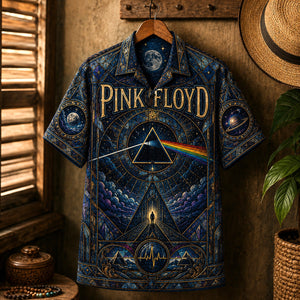 Pink Floyd Hawaiian Shirt, Money Classic Rock Button Up, Prism Album Fan Gift