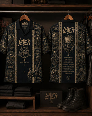 Slayer Luxury Hawaiian Shirt, Stage Ready Rock Button Up, Festival Music Collector Gift